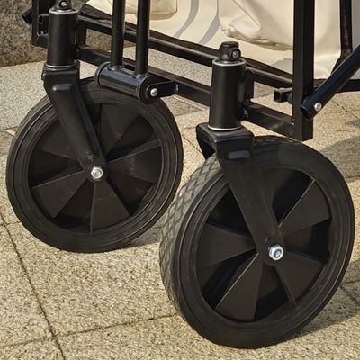 Blanc four roues étendues camping jardin chariot pliant porte table pliante roue en PVC