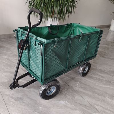 Chariot à treillis de jardin pliable détachable, rayons métalliques, quatre roues gonflables en caoutchouc