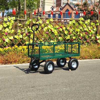Chariot à treillis de jardin pliable détachable, rayons métalliques, quatre roues gonflables en caoutchouc