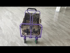 Chariot à pliage de roue du revêtement 4 de PVC avec les poches escamotables de tissu d'Oxford de double de poignée